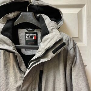 Weatherproof 32 Degrees Heat Men's Size M Hooded Ski Jacket Gray Fleece Lined